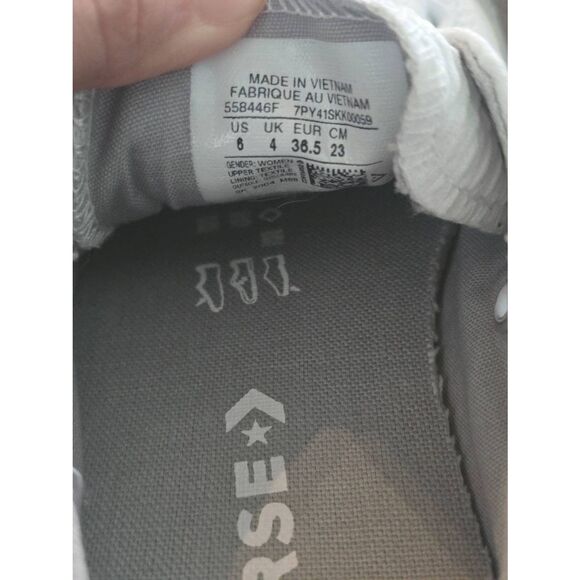 Women's Converse Chuck Taylor All Stars White Gray Textured Scrunch Back Size 6 - Picture 5 of 10